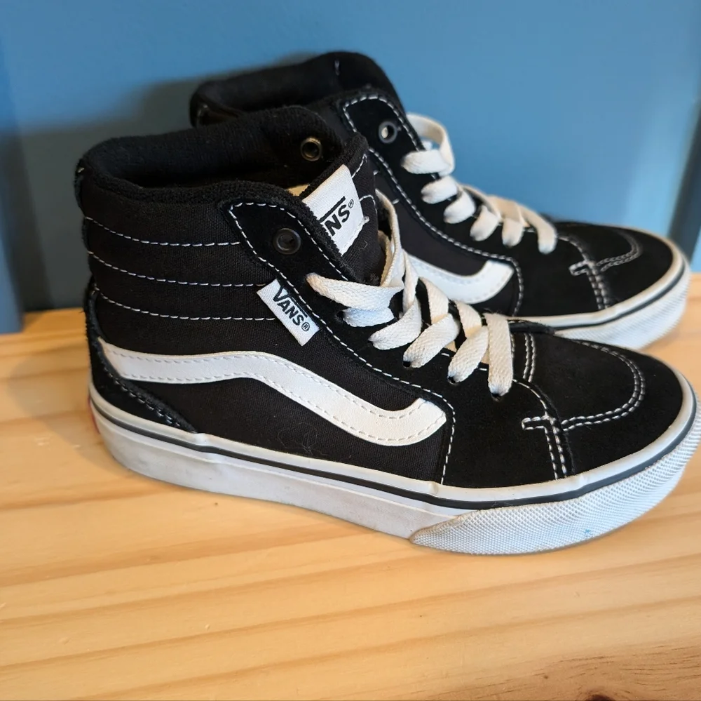 Vans Kids Black and White High-Top Sneakers - Picture 1 of 9